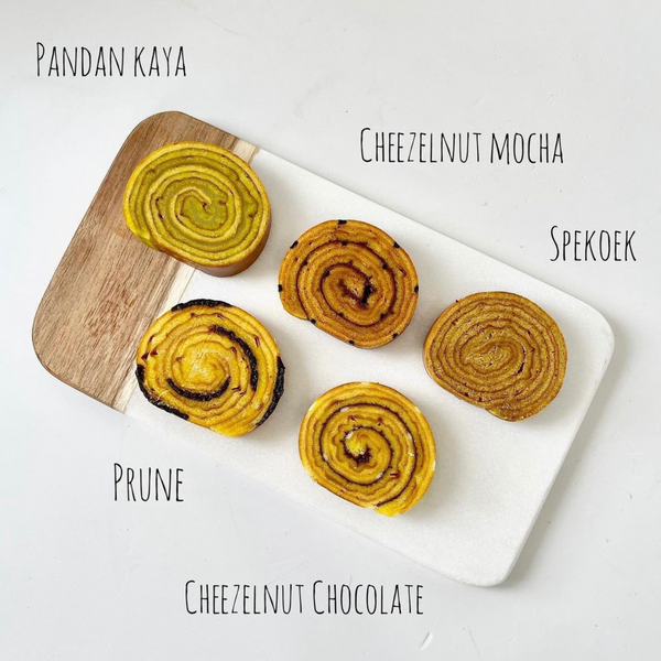 Tasting set: Spekoek, Prune, Choco, Mocha and Pandan in a box